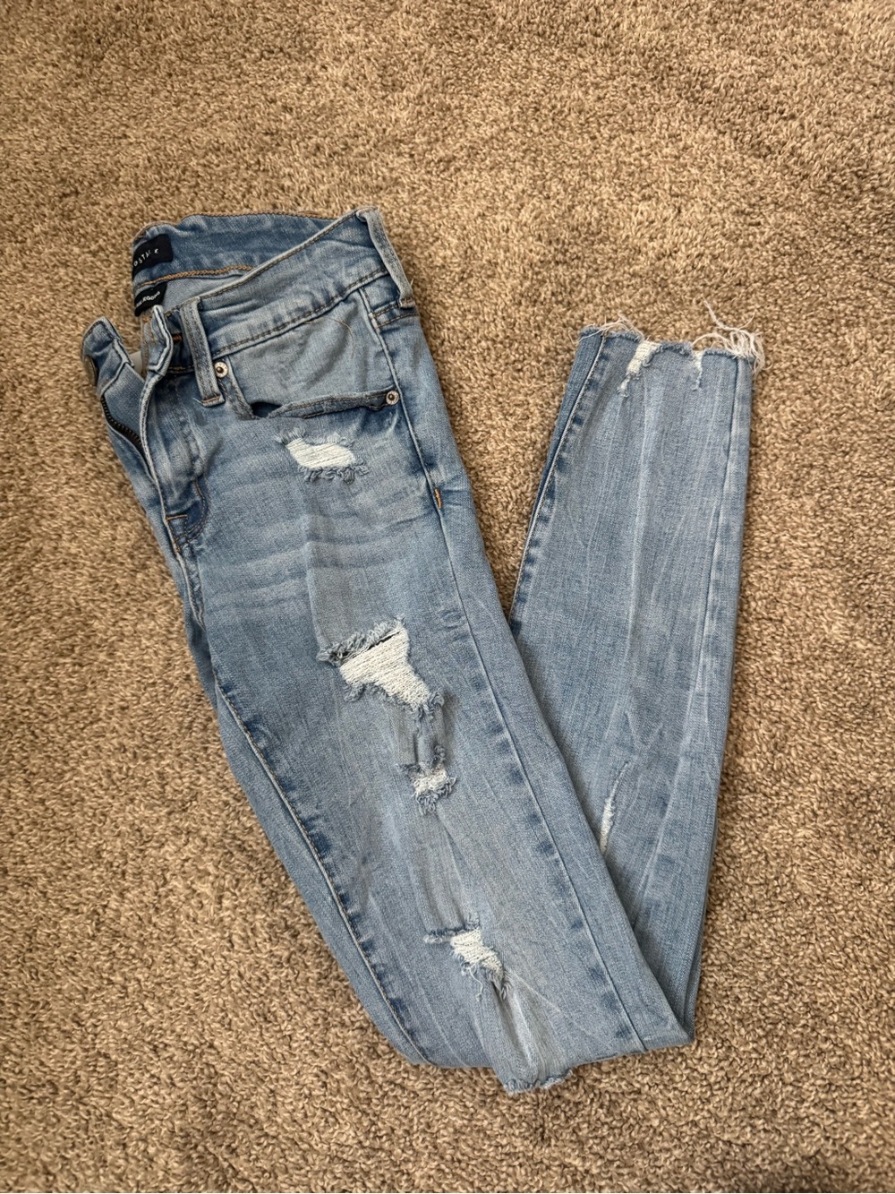 Aeropostale Light Blue Distressed Skinny Jeans